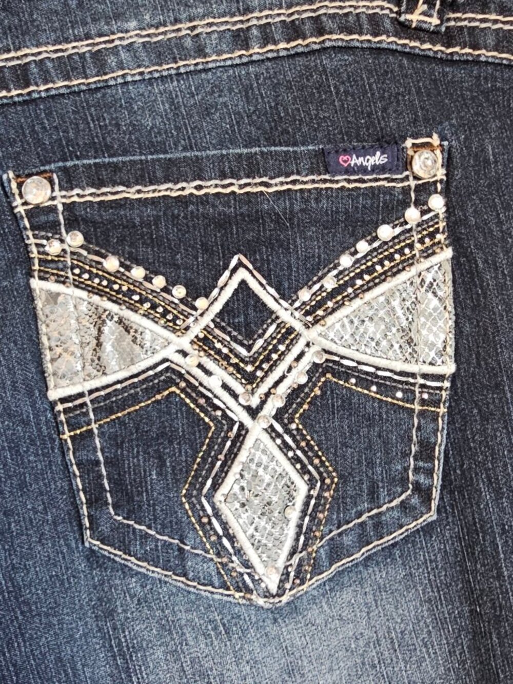 Rhinestone Bling Bootcut Jeans Size 20 by Angels